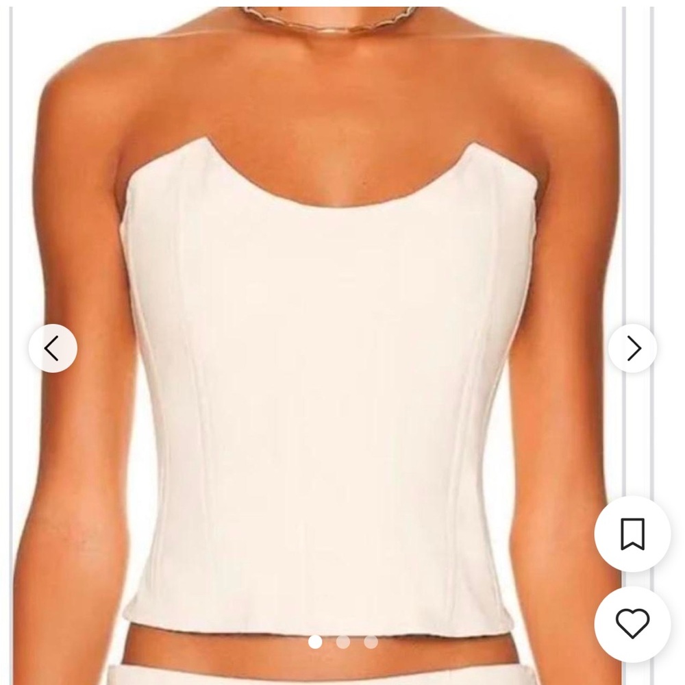 Miaou faux leather corset- white